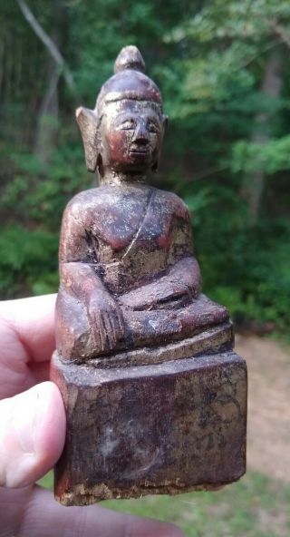 Antique Wooden Buddha - THAILAND - 19th Century or Earlier Old and antique 3