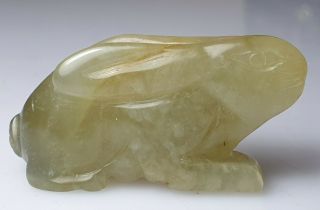 A Lovely Qing Dynasty Carved Green Jade Rabbit
