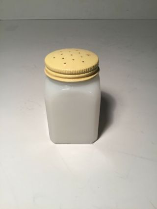 Vintage Tipp City Salt Or Pepper Shaker Milk Glass Yellow Lid - Replacement