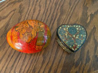 Trinket Boxes From India,  Hand - Painted Lacquered