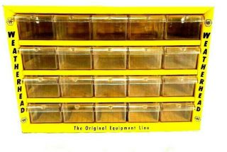 Vtg Weatherhead 20 Drawer Small Parts Storage Cabinet Yellow With Dividers