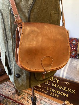 Vintage Leather English Cartridge Bag,  100 Cartridge Capacity