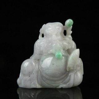 Chinese Exquisite Handmade Zhong Kui Carving Jadeite Jade Statue