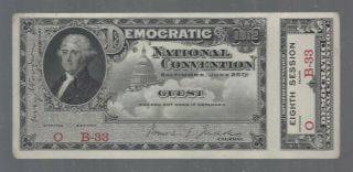 1912 Democratic National Convention Official Guest Ticket - Wilson Year