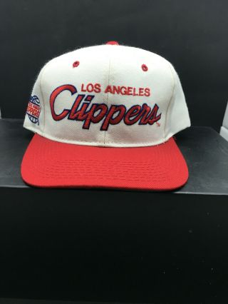 Vintage Sports Specialties La Los Angeles Clippers Script Snapback Hat 90 