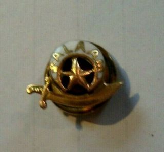Vintage Salaam Masonic Freemason 14kt Gold And Enamel Lapel Pin