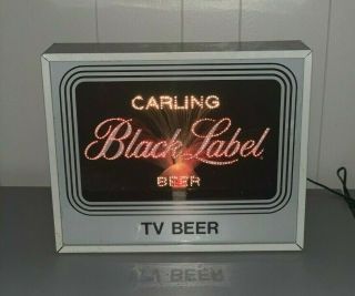 Vintage Carling Black Label Fiber Optic Lighted Motion Beer Sign -