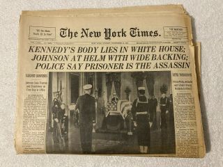 Vintage York Times November 24,  1963 Near - Complete Edition Jfk Assassination