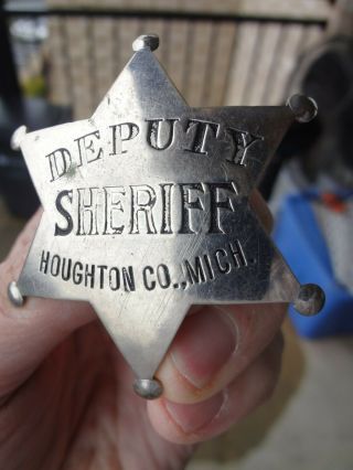 Vintage Obsolete Deputy Sheriff Houghton County,  Mich. ,  Michigan Badge,  No Reser