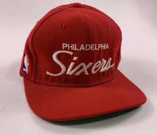 Vintage Philadelphia 76ers Sixers Sports Specialties Snapback Hat Script Logo