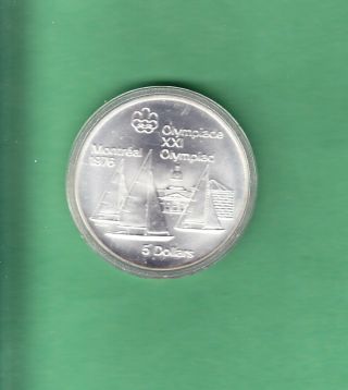 1973 Canada $5 Silver Coin Kingston 1976 Montreal Olympics