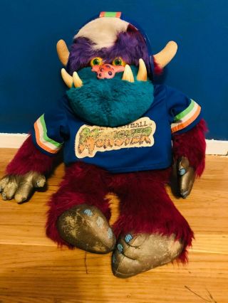 Vintage My Pet Monster Plush Toy - Football Player Edition W/ Helmet & Jersey