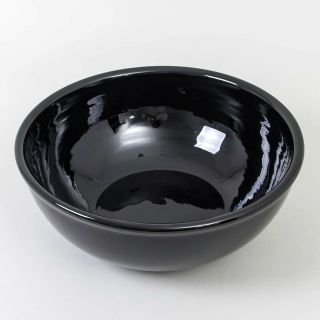 Large Vintage Black Glazed Stoneware Mixing Bowl Marked Usa 15 - 5/8 " D X 6 - 1/8 " T