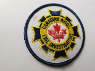 Fire Investigators Canadian Assoc Cafi Vintage Hat Patch Badge Firefighter