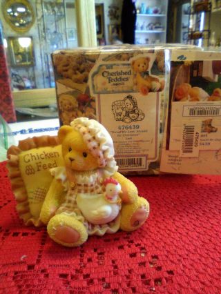 Cherished Teddies Lori Those We Love Chicken Farm Girl Bear Figurine 476439