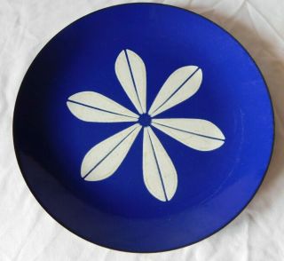 Rare Vintage Catherine Holm Blue Lotus Enamel 10 " Dish Plate Enamelware