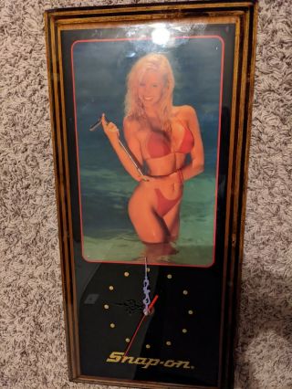 Vintage Snap On Clock Girl With Red Bikini Ratchet Clock Movement Pin Up