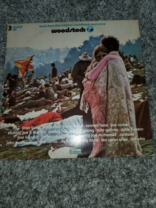 Woodstock Music From The Soundtrack 1969 3 Record Set -