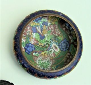 ANTIQUE 19th CENTURY CHINESE CLOISONNE DRAGON BOWL ON STAND,  20th CENTURY BOWL 3