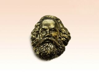 Badge Brooch Karl Heinrich Marx Capital Das Kapital Pin Bronze