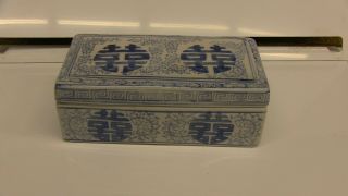 Fine Old Chinese Porcelain Blue&white Box