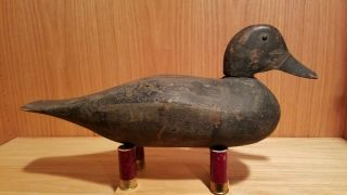 Rare Early 1880s Old Petersen? Tack Eye Hen Bluebill Wood Duck Decoy Detroit Mi