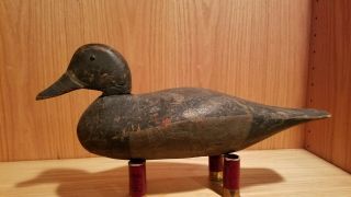 Rare Early 1880s Old Petersen? Tack Eye Hen Bluebill Wood Duck Decoy Detroit MI 3