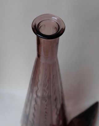 Purple Amethyst Decanter MCM Italian Empoli Genie Bottle Glass 1960’s Vintage 3