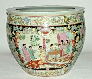Vintage Chinese Famille Rose Porcelain Bowl Vase 14 1/2 "