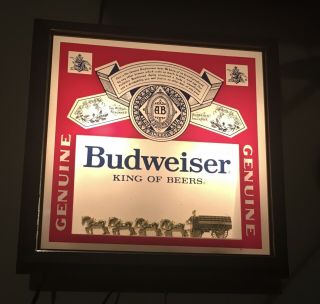 Budweiser Vintage Pull - Chain Lighted Beer Sign Clydesdales