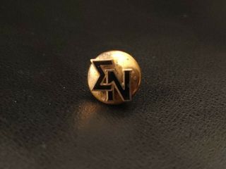 Vintage Sigma Nu Fraternity 10k Gold & Enamel Lapel Pin
