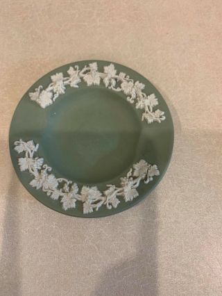 Vintage Wedgewood Green/white Jasperware Trinket Dish
