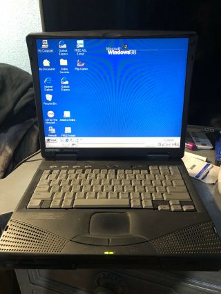 Vintage Compaq Armada 1750 Windows 98 Laptop,  Still W/ Charging Cable