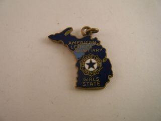 Michigan American Legion Auxiliary Girls State Charm Pendant Medal