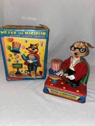 Vintage Mr.  Fox The Magician Blowing Magical Bubbles Battery Operated Toy Japan