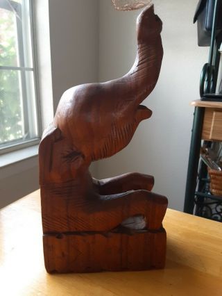 Wooden Elephant Bookend