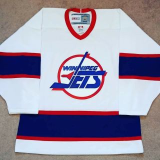 Nwot Size Adult Medium Ccm Vintage Winnipeg Jets White Nhl Hockey Jersey