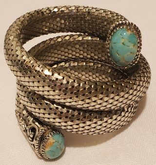 Massive Vintage Gorgeous Runway Snake Whiting And Davis Glass Rope Bracelet