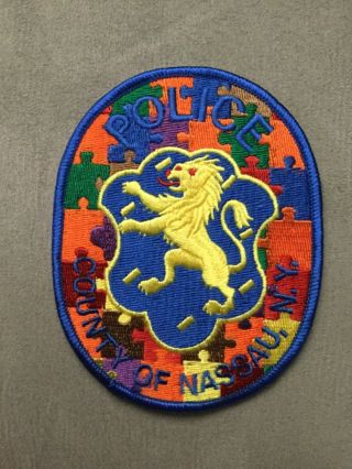 Nypd Shoulder Patch Nassau County Police Autism Awareness