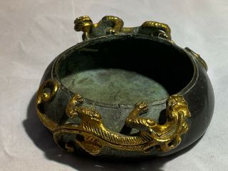 Antique Vintage Chinese Brass Bronze Dragon Censer 20th Century