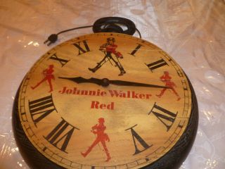 Rear Vintage Advertisement Johnnie Walker Red Label Whisky Clock 1970 