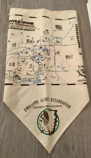 Vintage Boy Scout Owasippe Neckerchief Handkerchief Chicago Area Council Euc