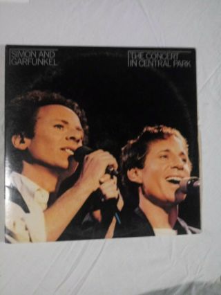 Simon And Garfunkel Concert In Central Park 1982 Vg,  With Book 2lp