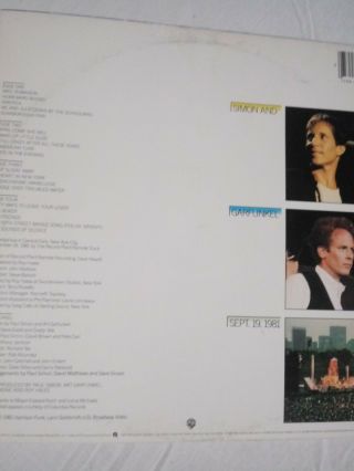 Simon and Garfunkel Concert in Central Park 1982 VG,  With Book 2LP 3