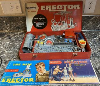 Erector Set No.  10062 The Steam Engine Vintage 1954 Gilbert,  Manuals Pre - Owned