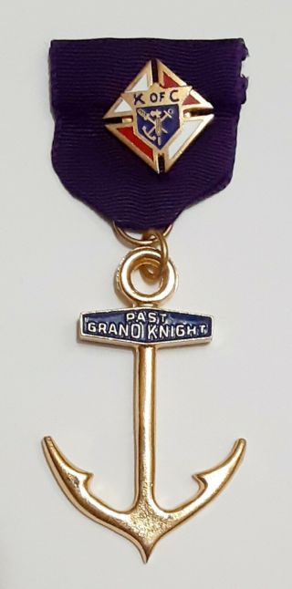 Vintage K Of C,  Past Grand Knight,  Ribbon,  Pin