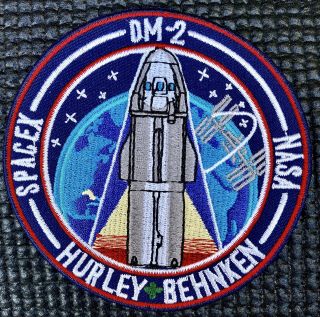 Nasa Spacex Dm - 2 First Crewed Flight - F9 Iss Mission Patch - 3.  5” Diameter