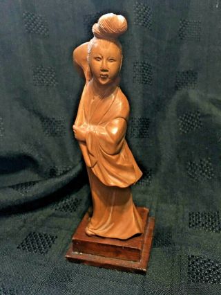 Chinese Cultural Revolution Era Carved Boxwood Figure