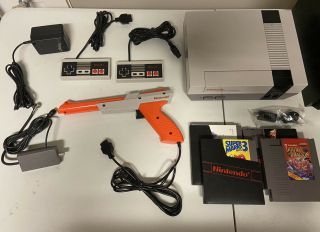 Vintage Nintendo Nes Video Game Bundle Set Kit 5 Games Nes Console