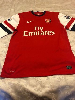Arsenal Official Fly Emirates Home Shirt Nike Football Vintage Size Large